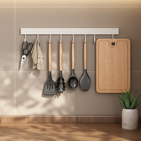 Wall Mounted Kitchen Hook Rack - Foodies Kitchenware