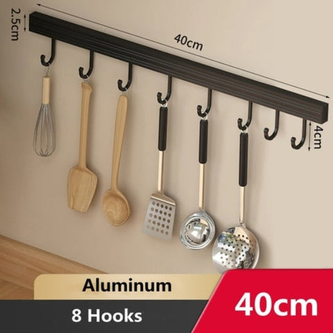 Wall Mounted Kitchen Hook Rack - Foodies Kitchenware
