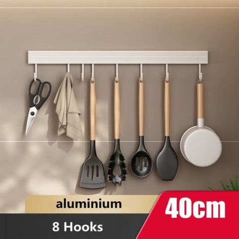Wall Mounted Kitchen Hook Rack - Foodies Kitchenware