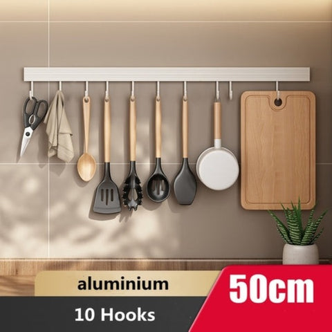 Wall Mounted Kitchen Hook Rack - Foodies Kitchenware