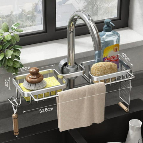 Kitchen Aluminum Sink Drain Rack - Foodies Kitchenware