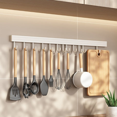 Wall Mounted Kitchen Hook Rack - Foodies Kitchenware